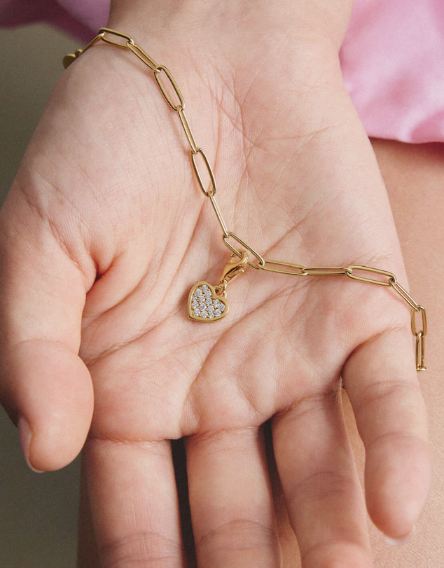 THOMAS SABO - Gold-Plated Heart Charm with White Zirconia