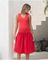 Soon Maternity - Contrast Midi Dress