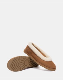 EVERAU - Australian Shepherd Ugg Milea Cow Suede Upper Loafer Oxfords Flats