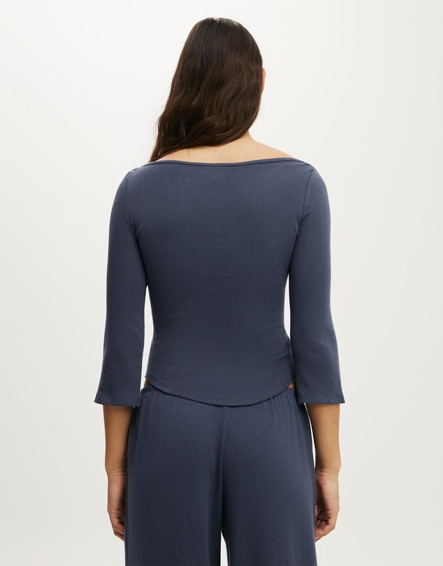 Cotton On Body - Dreamy Soft Pointelle 3/4 Long Sleeve Top