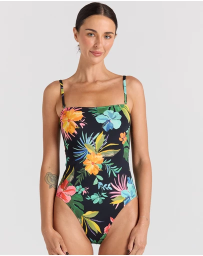Poolside Paradiso - Kauai Bandeau One Piece Swimsuit - Tropical