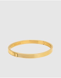 Nialaya Jewellery - Men's Gold Gentleman Bangle