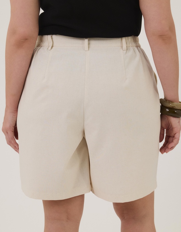 Atmos&Here Curvy - Freya Linen Blend Bermuda Shorts