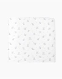 Living Textiles - Organic Port-a-Cot Fitted Sheet - Elephant Playtime