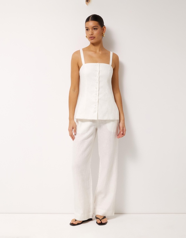 AERE - Gia Button Front Linen Cami