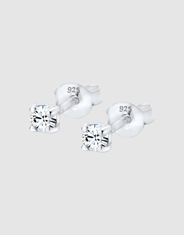 Elli Jewelry - Crystal Stud Earrings in 925 Silver