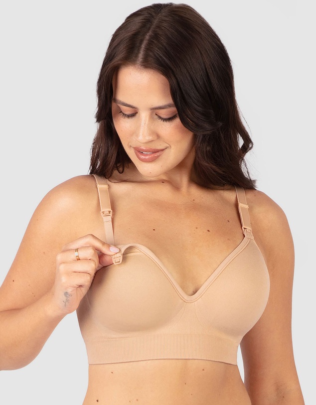 B Free Intimate Apparel - Plunge Nursing Comfort Bra – Wireless with Fixed Moulded Cups (B-C-D) Cup