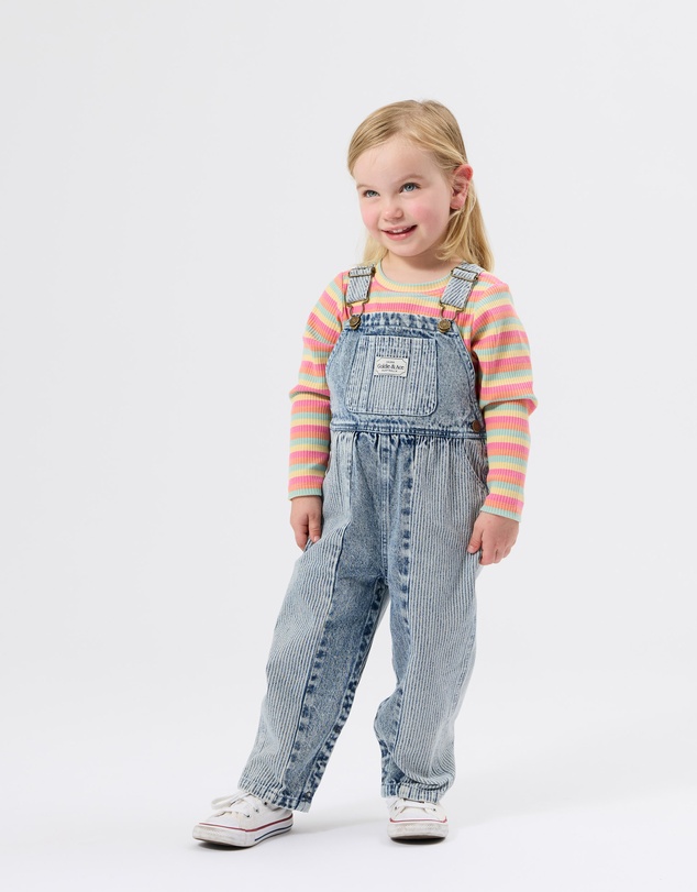 Goldie + Ace - Austin Pinstripe Denim Overalls - Babies-Kids