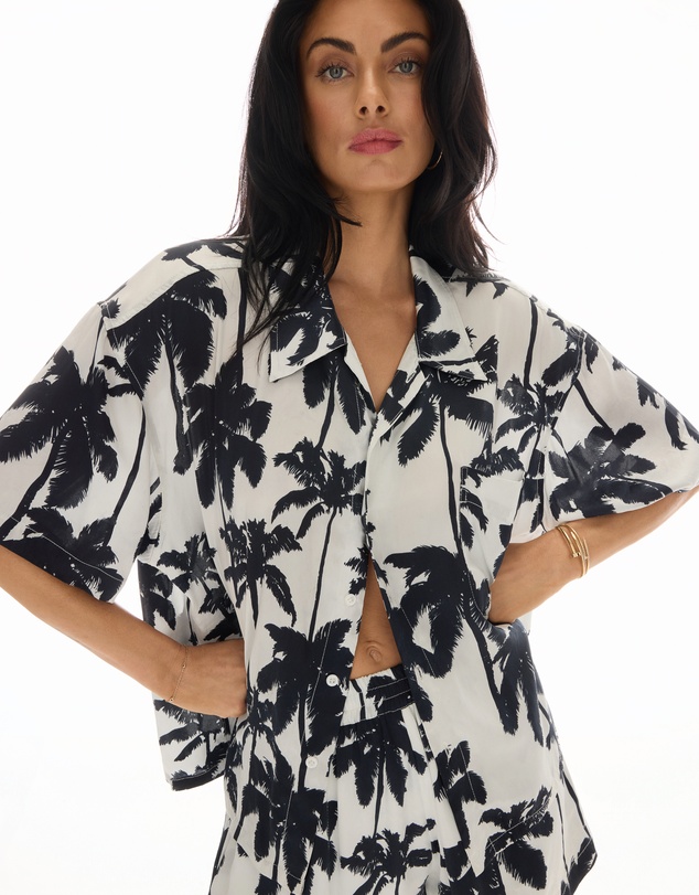 THE TALES - Mono Palm Oversized Silk Shirt
