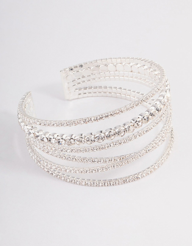 Lovisa - Silver Criss Cross Cupchain Wrist Cuff