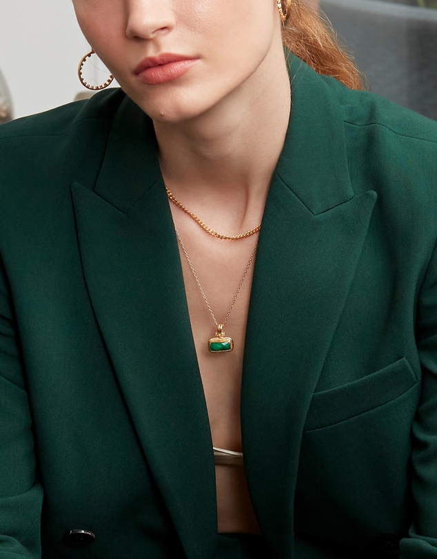 Ottoman Hands - Noa Emerald Pendant Necklace
