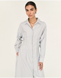 Staple the Label - Muse Stripe Midi Shirt Dress