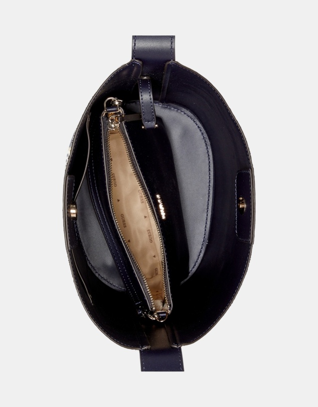 GUESS - Stripe Nicolette Large Bucket Shoulder Bag