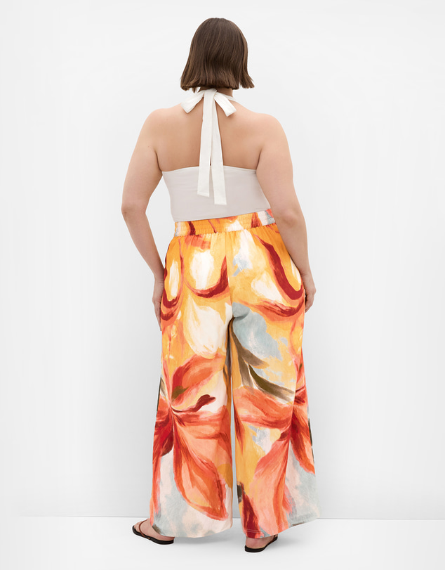 City Chic - Plus size Alexi Bloom Print Pant - sunrise