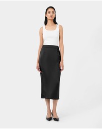 Forcast - Bel Tailored Satin Midi Skirt