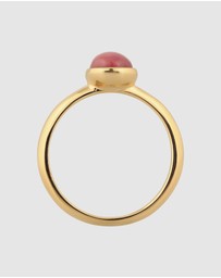 Elli Jewelry - Ring Agate 925 Sterling Silver Gold-Plated