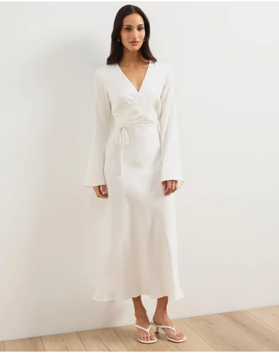 Atmos&Here - Dani Wrap Long Sleeve Midi Dress