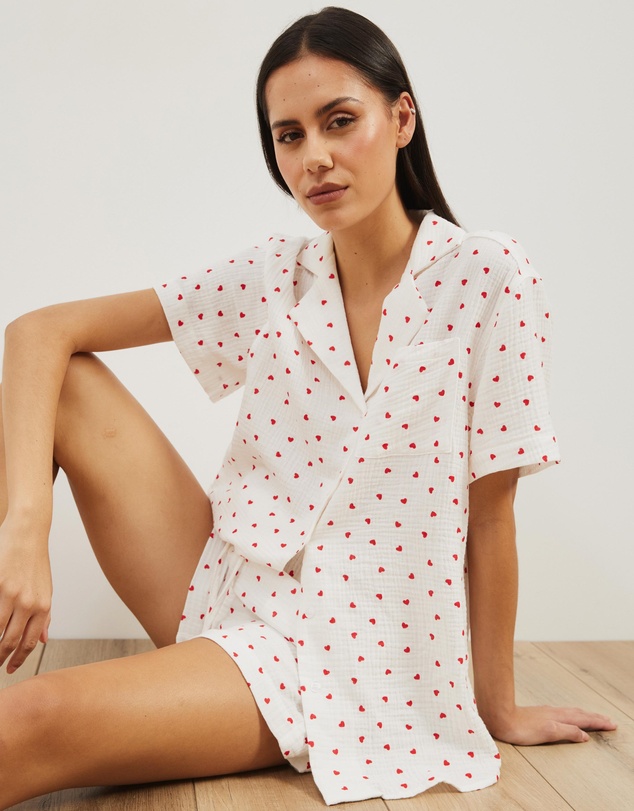 Atmos&Here - Cotton Hearts Short PJ Set
