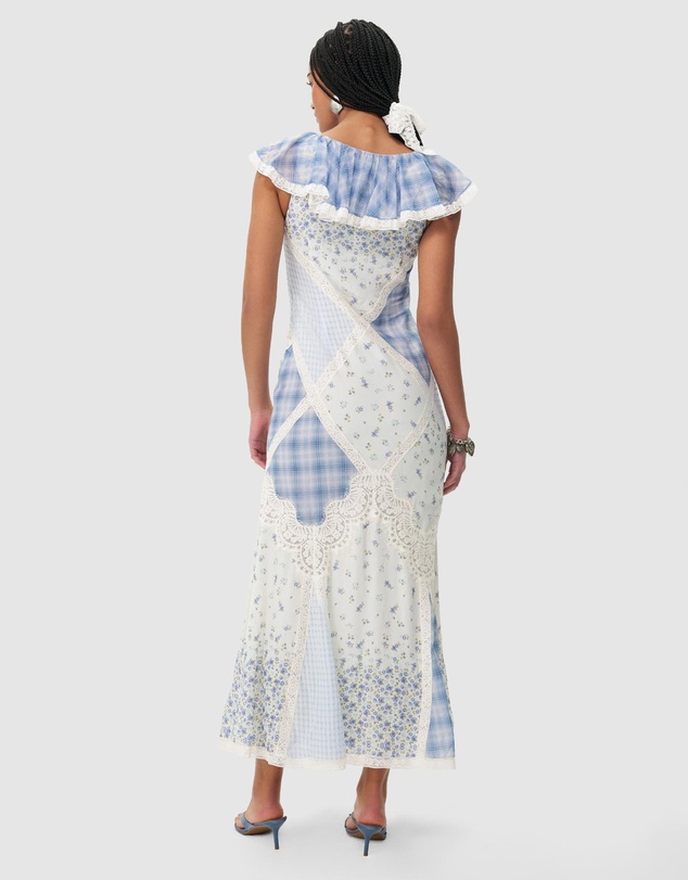 For Love & Lemons - Bluebird Plaid Maxi Dress
