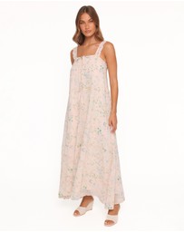 Petal & Pup - Caroline Maxi Dress - Pastel Pink Floral