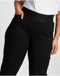 Love Your Wardrobe - Jada Wide Elastic Waist Stretch Bengaline Pants