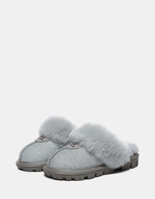 EVERAU - Australian Shepherd Ugg Kids Shirley Slipper Double Faced Sheepskin Upper House Shoes