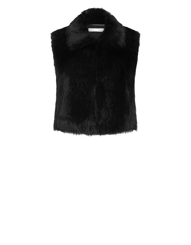 City Chic - Plus size Gianna Faux Fur Vest - black
