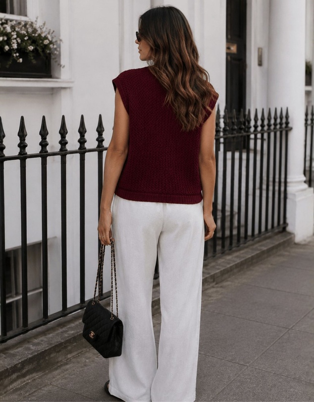 Esther & Co - Vasha Knit Top - Wine