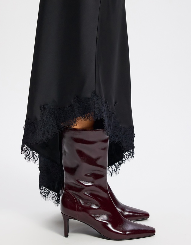 AERE - Anais Square Toe Heeled Leather Ankle Boots