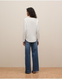 Trenery - Ottoman Long Sleeve T-shirt in White