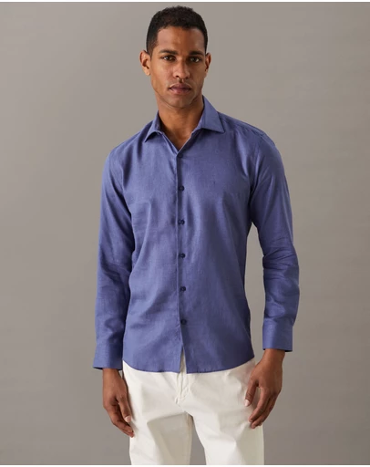 Calvin Klein - Linen Tencel Blend Dress Shirt