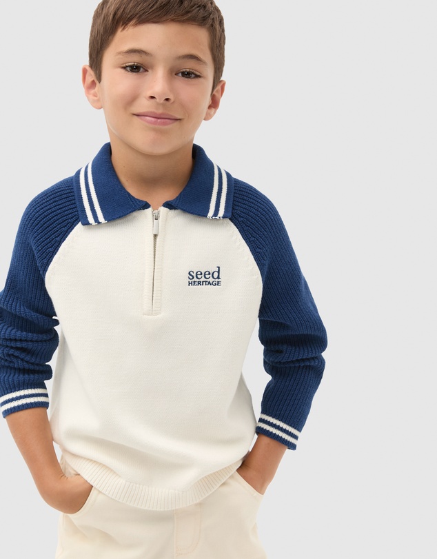 Seed Heritage - Core Knit Half Zip Sweater