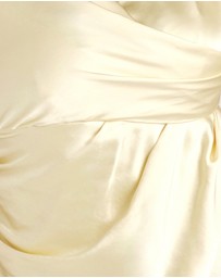 Six Stories - Plunge Drape Detail Satin Bridesmaid Dress