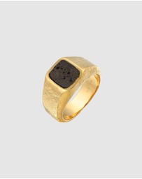 Haze & Glory - ICONIC EXCLUSIVE - Ring Signet Firestarter in 925 Sterling Silver Gold Plated