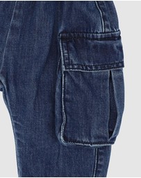 Fox & Finch - Indigo Pull On Cargo Jeans - Babies