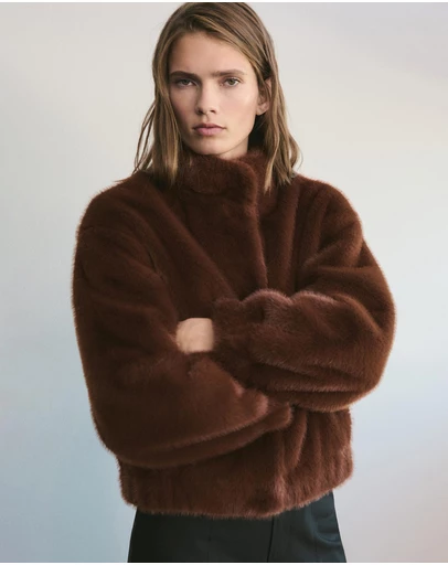 M.N.G - Faux-Fur Jacket With Pockets