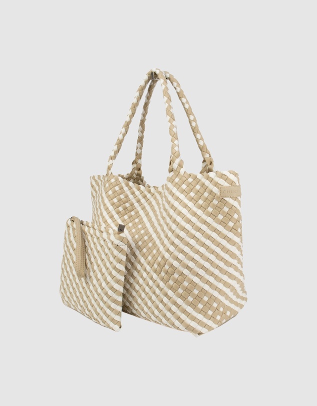 Chuchka - Woven Neoprene Coco Large Tote Beige