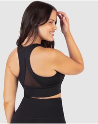 B Free Intimate Apparel - Mesh Racer Long Line Sports Bra (B-C-D-DD-E) Cup