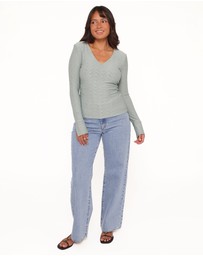 Petal & Pup - Brooklyn Eyelet Top - Dusty Sage