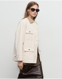 M.N.G - Denim Parka With Corduroy Collar