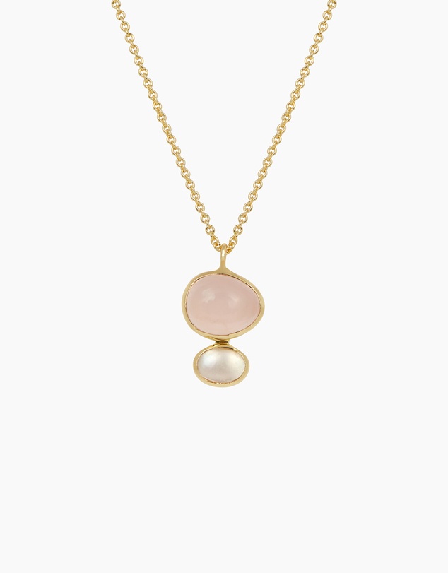 Bianc - Cubism Necklace Rose Quartz