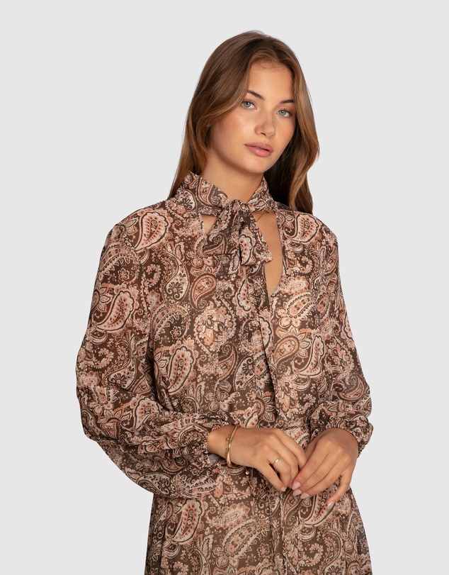 Belle & Bloom - Waterfall Printed Maxi Dress