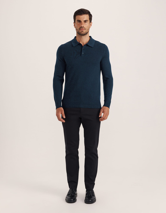 SABA - Franklin Merino Wool Long Sleeve Polo