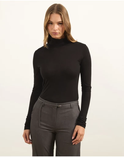 Atmos&Here - Wool Blend Roll Neck Long Sleeve Top