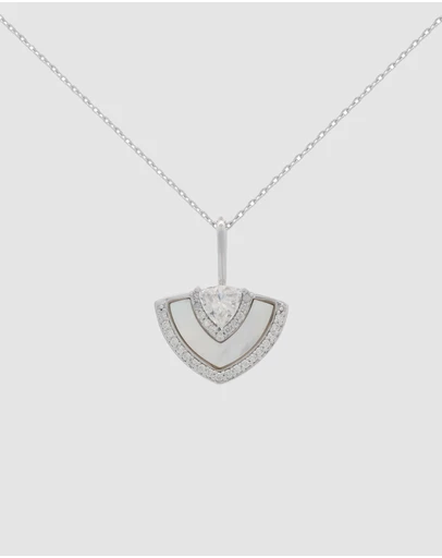 Georgini - Georgini Chic Noel Mother of Pearl Fan Silver Pendant