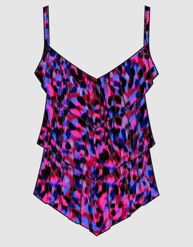 Magicsuit - Cherry Bomb Rita Tiered Soft Cup Tankini Top