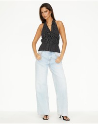 Dazie - Ripple Polka Halter Top