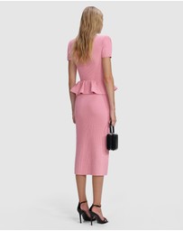 Self Portrait - Peplum Knit Midi Dress