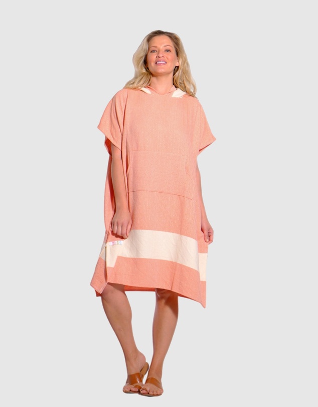 Tolu Australia - Adult Hooded Beach Towel in Orange – Quick-Dry Swim Poncho for Swimming & Surfing