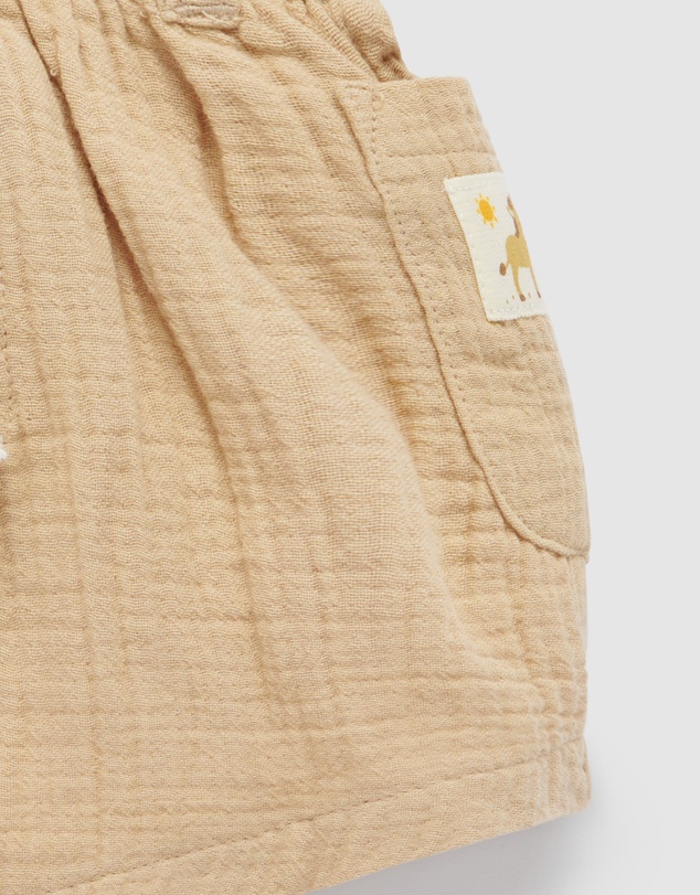 Purebaby - Crinkle Cotton Shorts -Kids-Babies